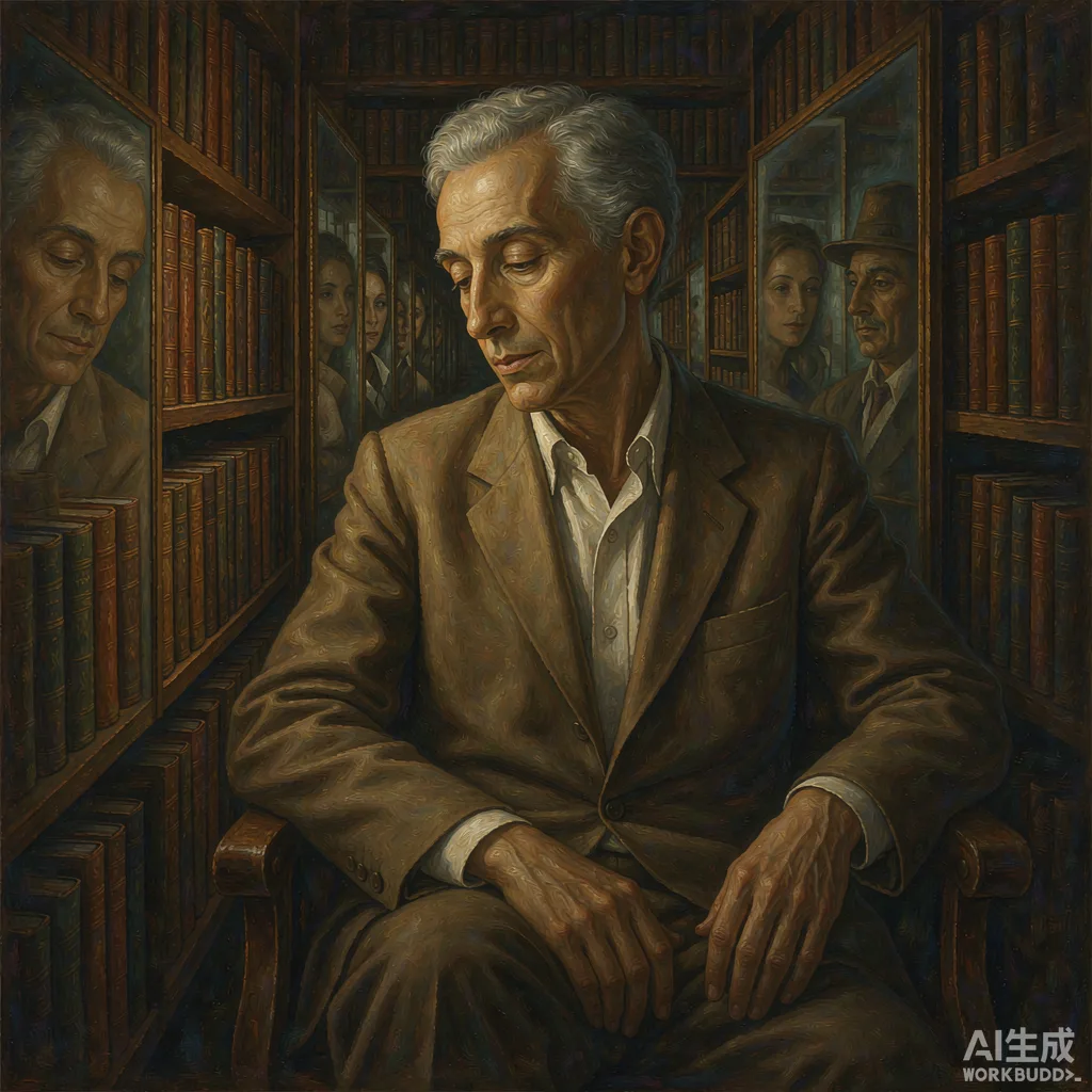 Jorge Luis Borges — editorial portrait illustration
