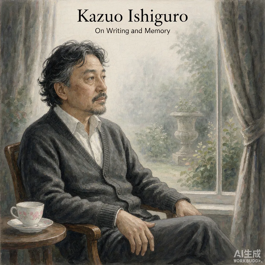 Kazuo Ishiguro — editorial portrait illustration