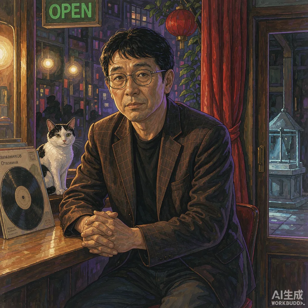 Haruki Murakami — editorial portrait illustration