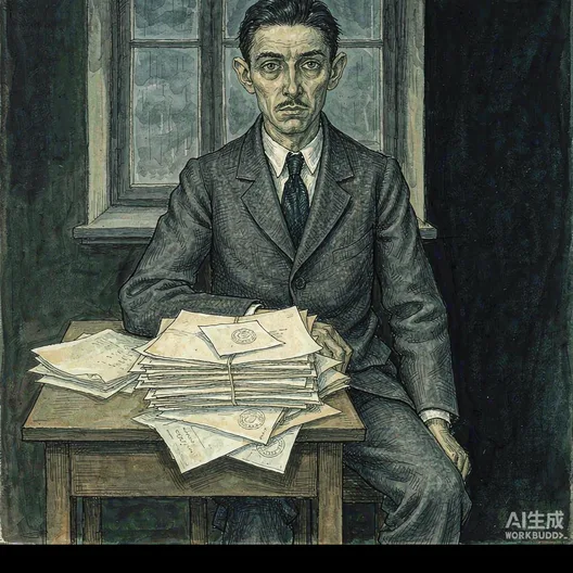 Franz Kafka — editorial portrait illustration