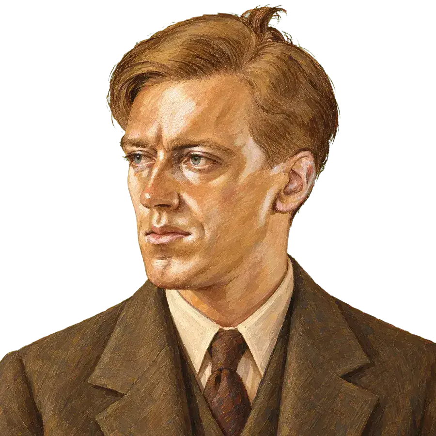 尼古拉斯·布莱克笔名对应的塞西尔·戴-刘易斯透明油画作者肖像
