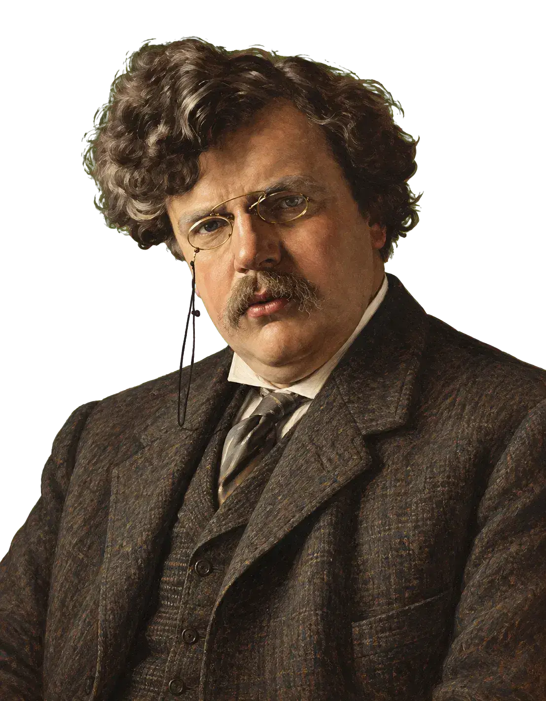G.K.切斯特顿 transparent painted author portrait
